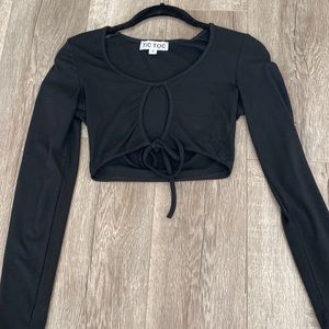 Size S  Tic Tox black tie cropped top